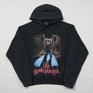 Kanye Puppet Bear Cartoon Washed Letter Printed Hoodie